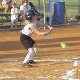 A textbook bunt... perfect!!